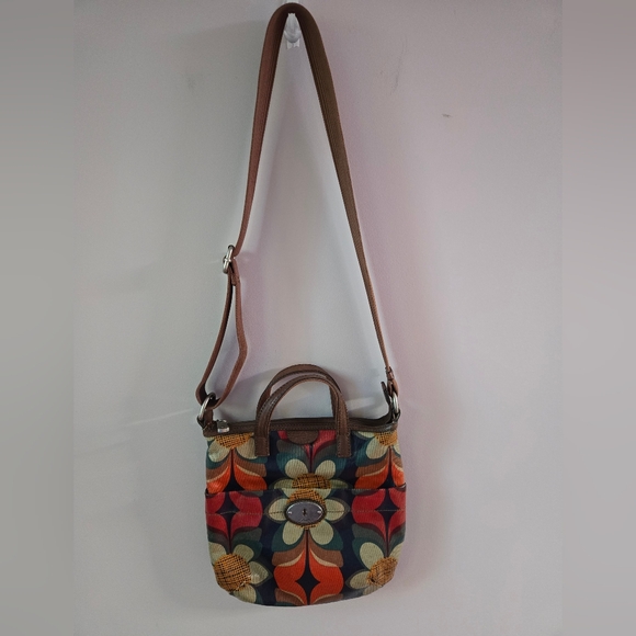Fossil Key-Per Retro Floral Coated Canvas Crossbody Bag - Picture 2 of 11